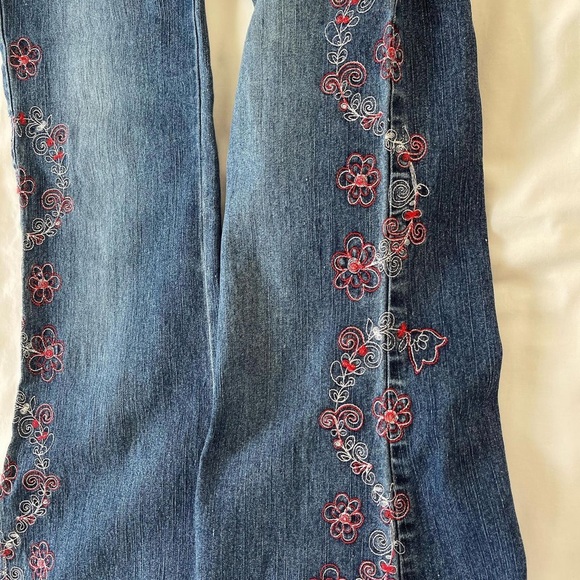 vintage ponytail embroidered flare jeans - Picture 5 of 7